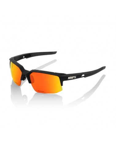 100% Occhiali SpeedCoupe, Soft Tact Black/Hiper Red Multilayer Mirror Lens + Lente Clear