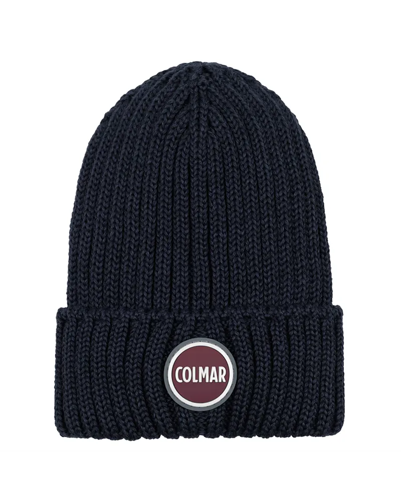 Colmar Unisex Rib-Knit Hat with Turn-Up, Navy Blue (One Size Fits All)