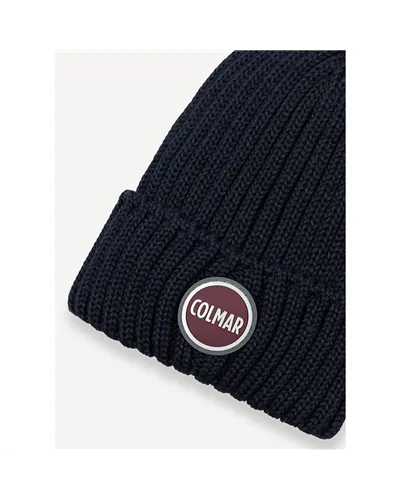 Colmar Unisex Rib-Knit Hat with Turn-Up, Navy Blue (One Size Fits All)
