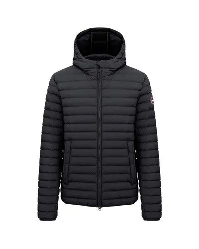 Colmar Men's Light Down Jacket with Hood, Black/Vulcan