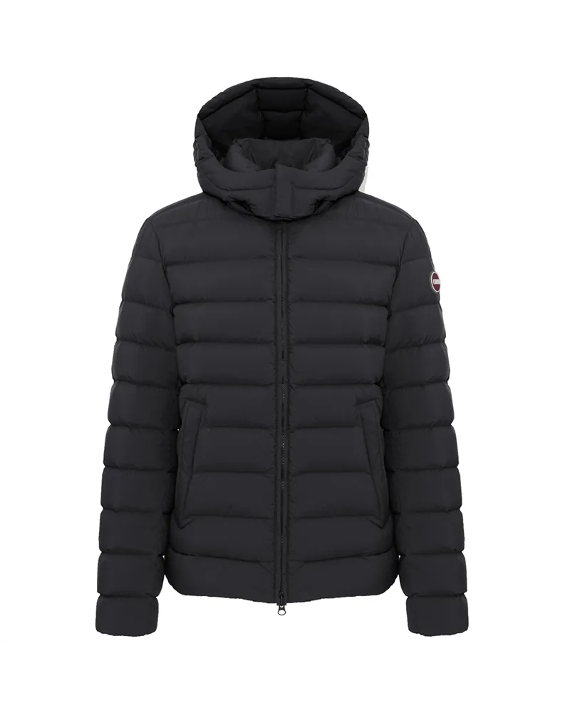 Colmar Men's Down Jacket with Detachable Hood, Black/Vulcan