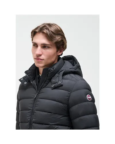 Colmar Men's Down Jacket with Detachable Hood, Black/Vulcan