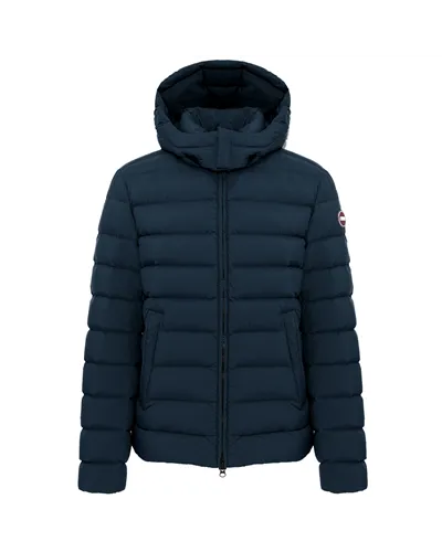 Colmar Men's Down Jacket with Detachable Hood, Navy/Dark Blue
