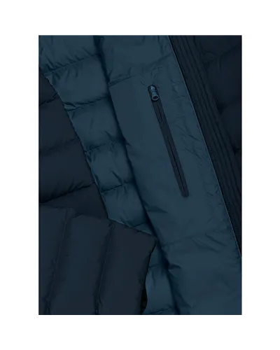 Colmar Men's Down Jacket with Detachable Hood, Navy/Dark Blue
