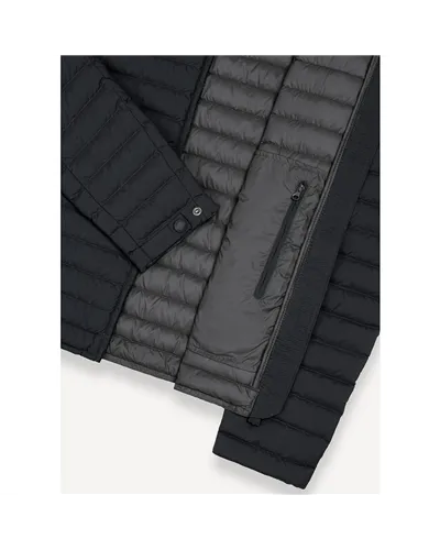 Colmar Men's Light Down Jacket with Padded Collar, Black/Vulcan