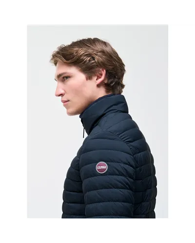 Colmar Men's Light Down Jacket with Padded Collar, Navy Blue/Dark Blue