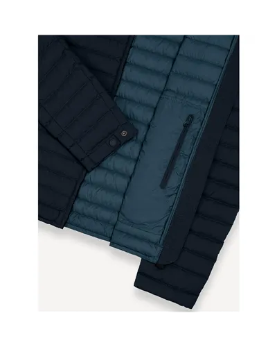 Colmar Men's Light Down Jacket with Padded Collar, Navy Blue/Dark Blue