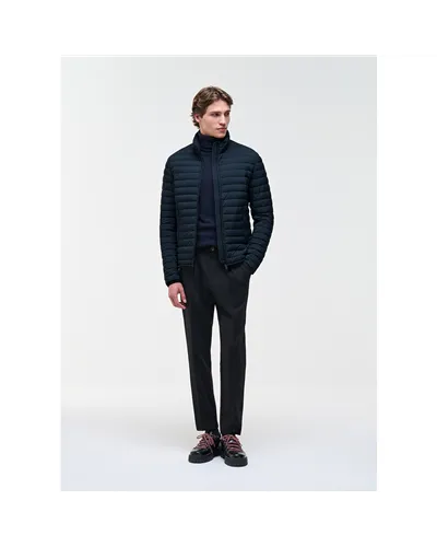 Colmar Men's Light Down Jacket with Padded Collar, Navy Blue/Dark Blue