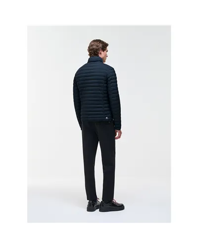 Colmar Men's Light Down Jacket with Padded Collar, Navy Blue/Dark Blue