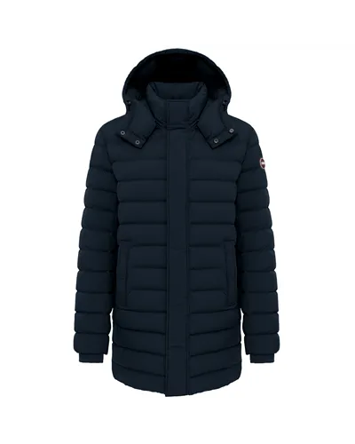 Colmar Men's Quilted Down Jacket with Side Slits, Navy/Dark Blue