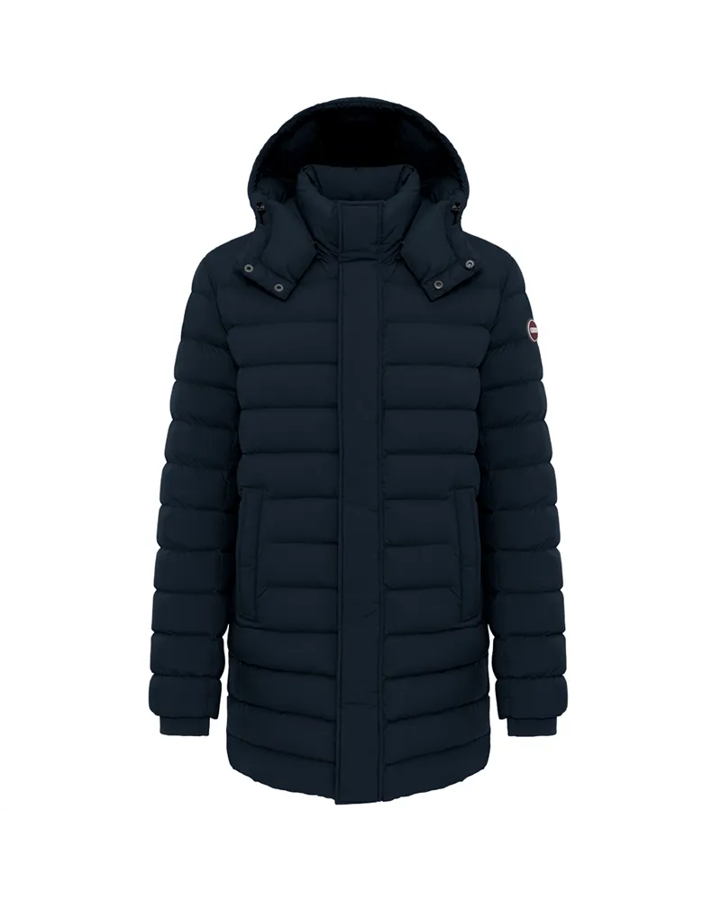 Colmar Men's Quilted Down Jacket with Side Slits, Navy/Dark Blue