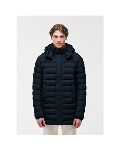 Colmar Men's Quilted Down Jacket with Side Slits, Navy/Dark Blue
