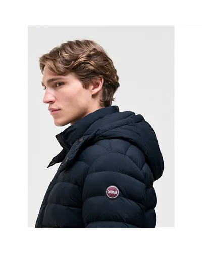 Colmar Men's Quilted Down Jacket with Side Slits, Navy/Dark Blue