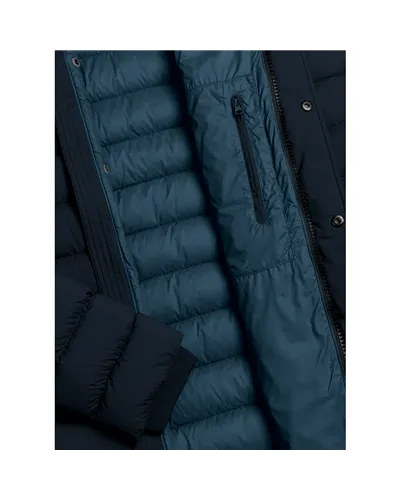 Colmar Men's Quilted Down Jacket with Side Slits, Navy/Dark Blue