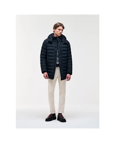 Colmar Men's Quilted Down Jacket with Side Slits, Navy/Dark Blue