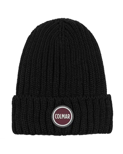 Colmar Unisex Rib-Knit Hat with Turn-Up, Black