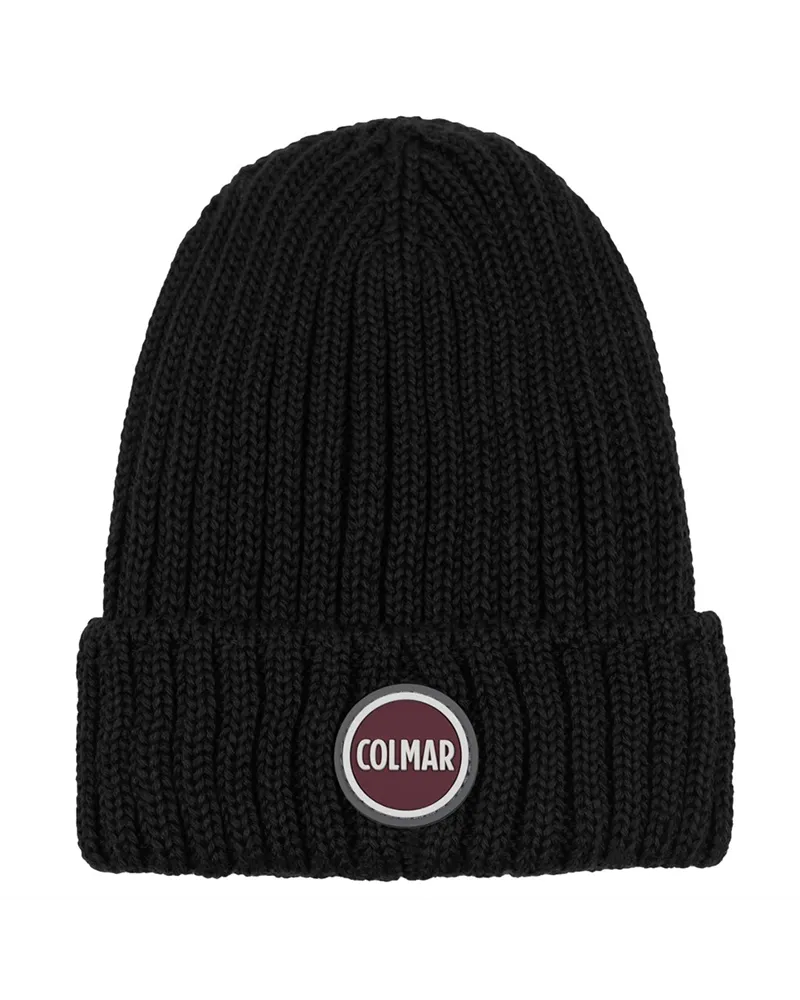 Colmar Unisex Rib-Knit Hat with Turn-Up, Black