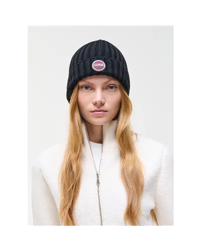 Colmar Unisex Rib-Knit Hat with Turn-Up, Black