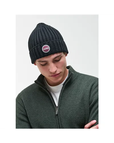 Colmar Unisex Rib-Knit Hat with Turn-Up, Black