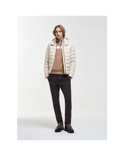 Colmar Men's Down Jacket with Detachable Hood, Nude/Arizona
