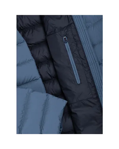 Colmar Men's Down Jacket with Detachable Hood, Satellite/Navy
