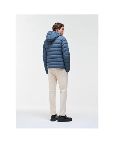Colmar Men's Down Jacket with Detachable Hood, Satellite/Navy