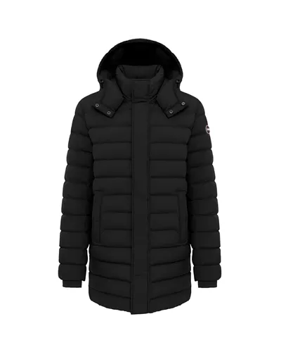 Colmar Men's Quilted Down Jacket with Side Slits, Black/Vulcan