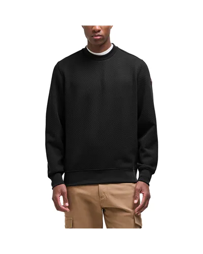 Colmar Men's Crew-Neck Jacquard Sweatshirt, Black