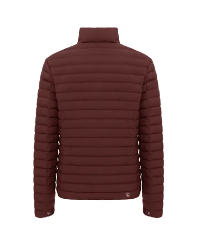 Colmar Men's Light Down Jacket with Padded Collar, Brick/Chocolate