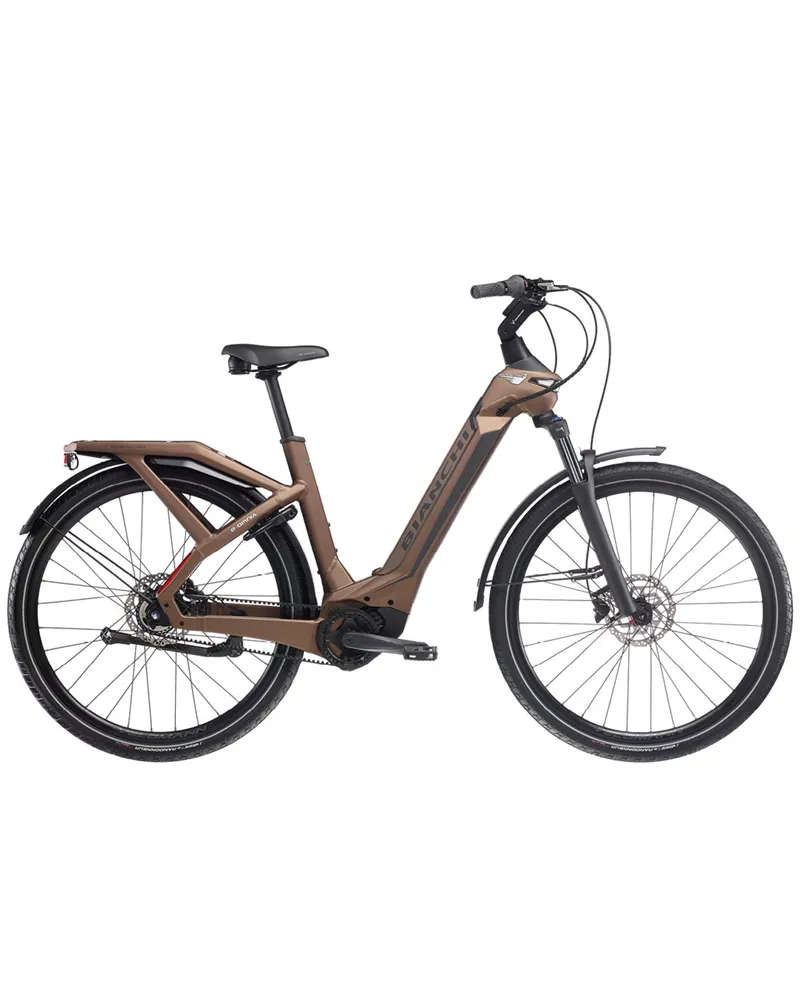 Bianchi e-Omnia C-Type Shimano Deore 10v OLI Edge 630Wh, 4H Metal Brown/Graphite Full Matt MY24