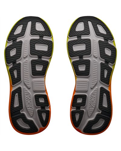 Hoka Bondi 9 Scarpe Running Uomo, White/Neon Tangerine