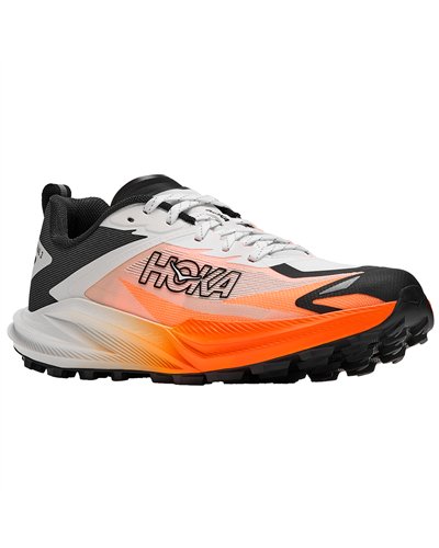 Hoka Zinal 3 Trail Running Shoes, Frost/Neon Tangerine