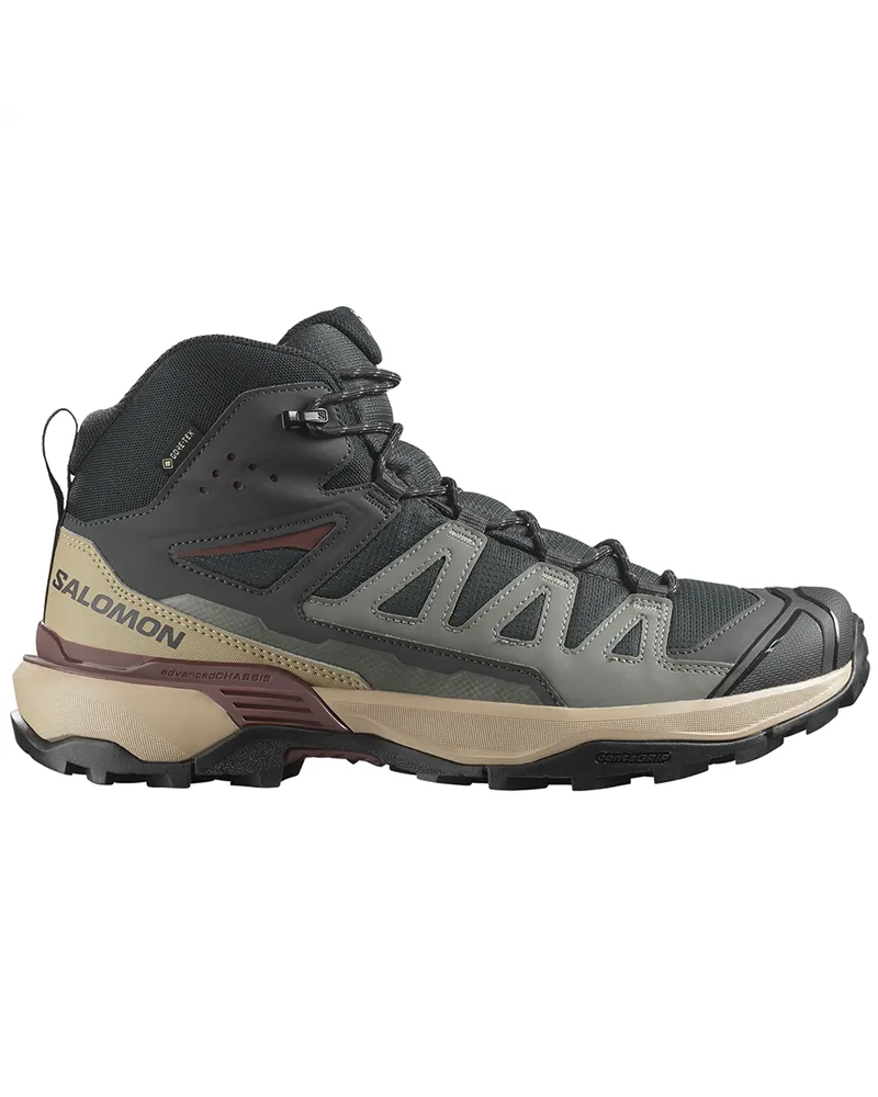 Salomon X Ultra 360 Mid GTX Gore-Tex Scarponi Trekking Uomo, Phantom/Desert Tan/Rum Raisin