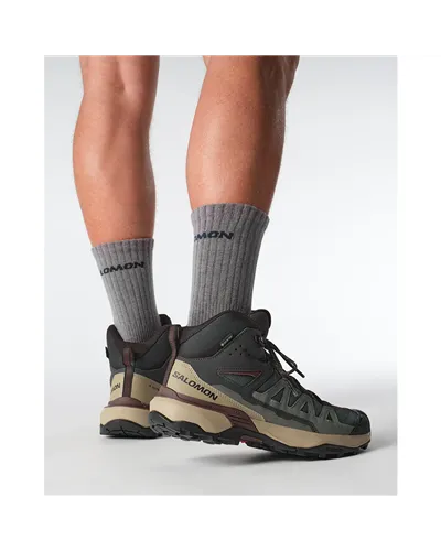 Salomon X Ultra 360 Mid GTX Gore-Tex Scarponi Trekking Uomo, Phantom/Desert Tan/Rum Raisin