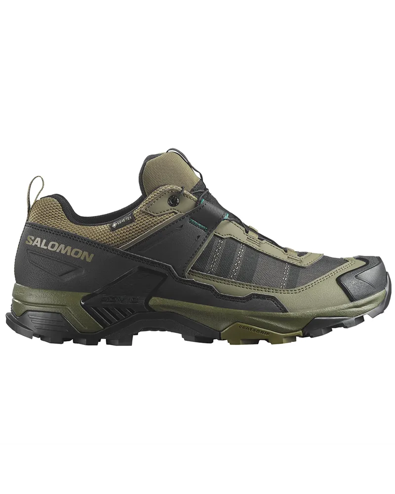 Salomon X Ultra 5 GTX Gore-Tex Men's Trekking Shoes, Olive Night/Black/Bistro Green