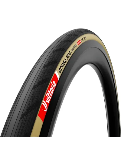 Vittoria Corsa Pro Control 28-622/700x28c G2.0 RF TLR Copertoncino Tubeless Cotone 320TPI, Nero/Tan