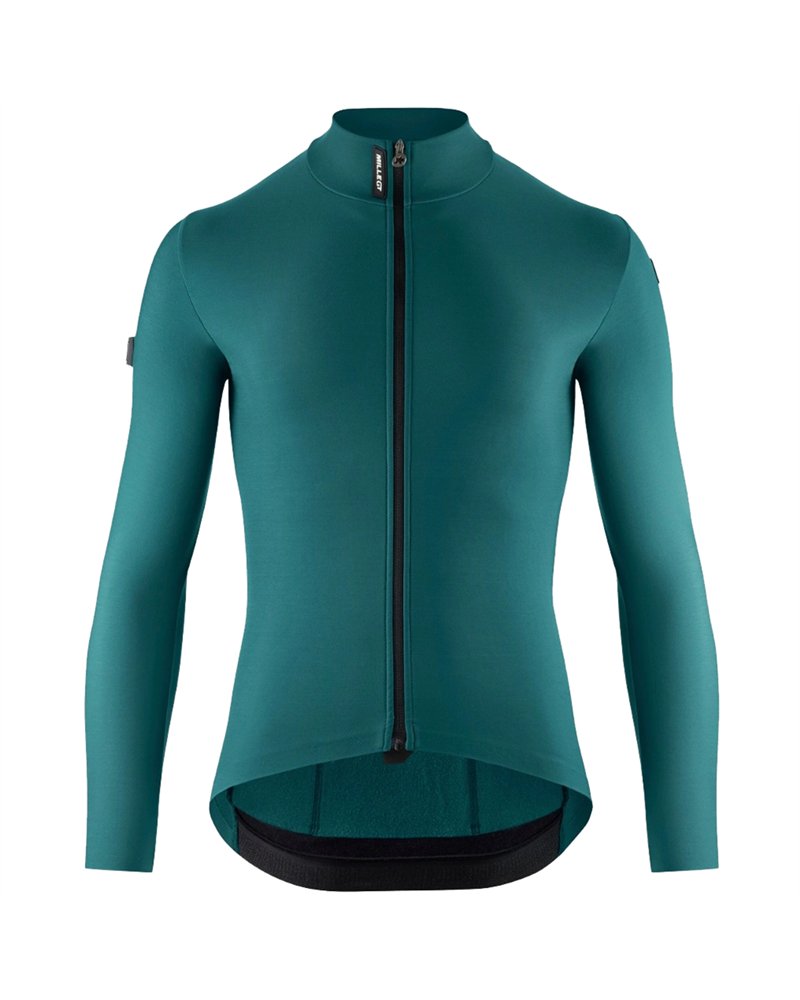 Assos Mille GT Spring Summer C2 Men's Long Sleeve Full Zip Cycling Jersey, Foundation Green