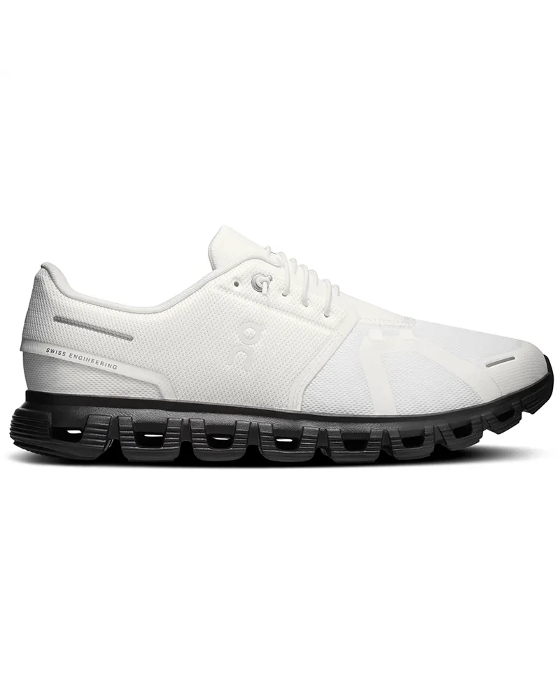 On Cloud 6 Men's Running Shoes, White/Black