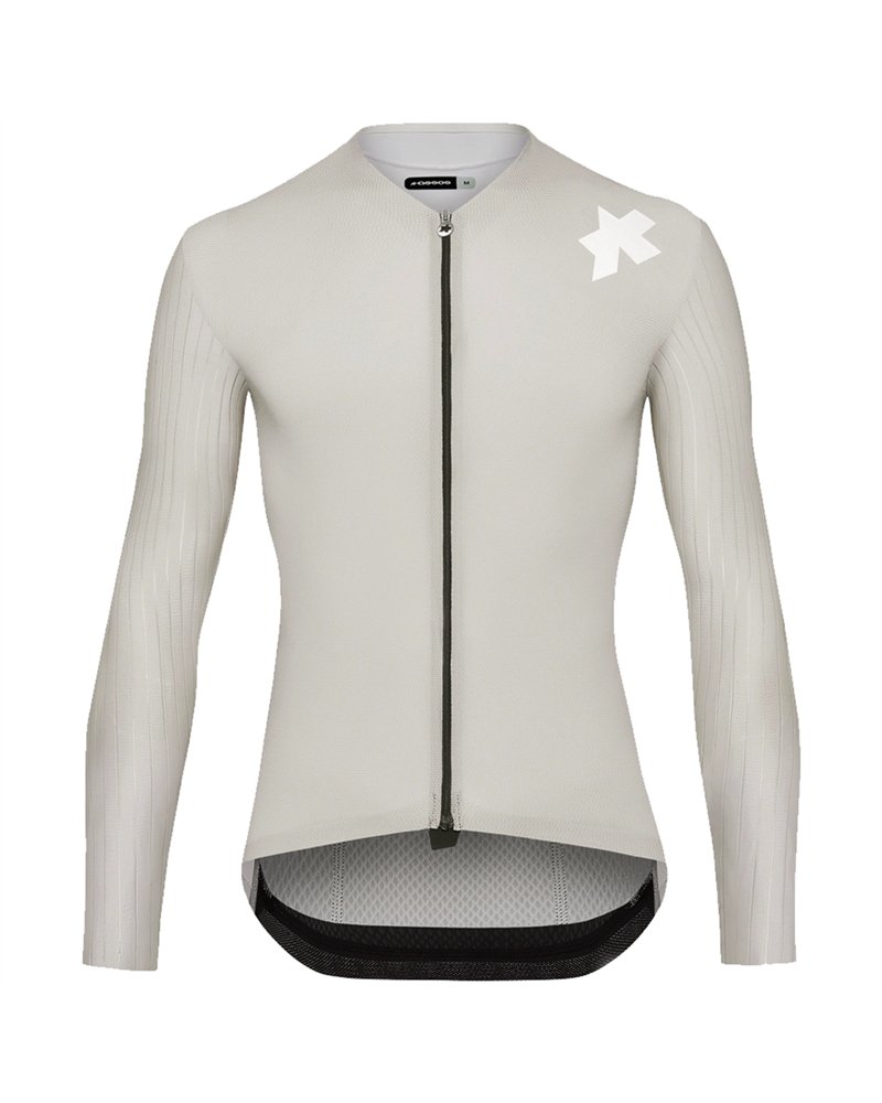 Assos Equipe RS S11 Men's Long Sleeve Full Zip Cycling Jersey, Almond Milk