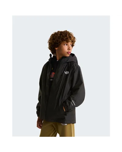 The North Face Antora Rain Giacca Impermeabile/Antivento con Cappuccio Junior/Kids, TNF Black/TNF Black