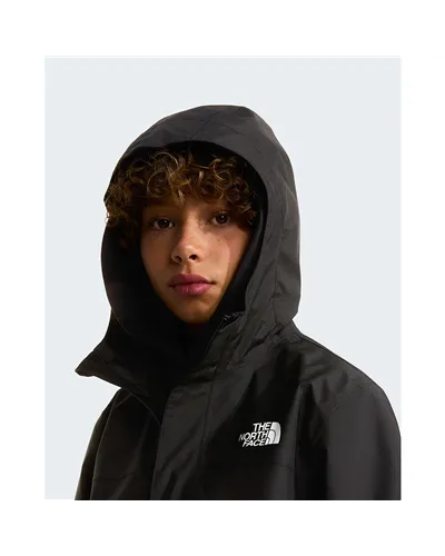 The North Face Antora Rain Giacca Impermeabile/Antivento con Cappuccio Junior/Kids, TNF Black/TNF Black