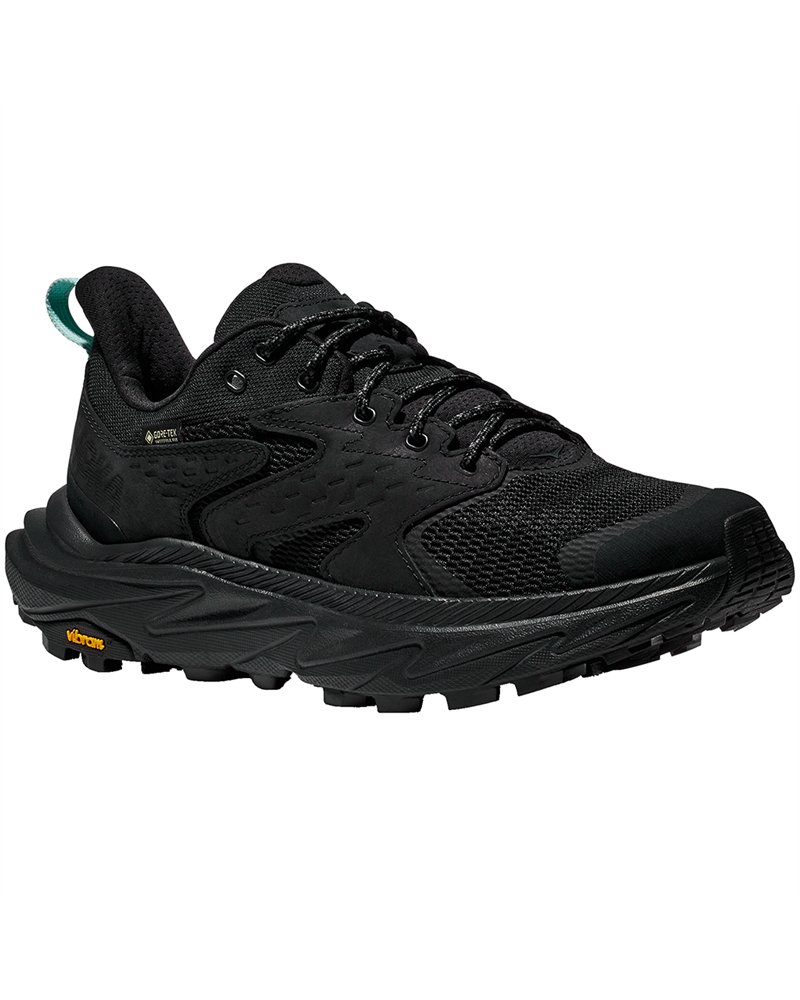 Hoka Anacapa 2 Low GTX Gore-Tex Women's Hiking Shoes, Black/Black (Nubuck Leather)