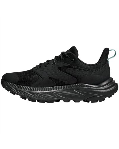 Hoka Anacapa 2 Low GTX Gore-Tex Women's Hiking Shoes, Black/Black (Nubuck Leather)