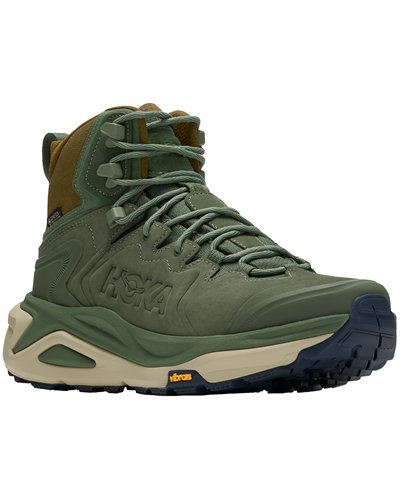 Hoka Kaha 3 GTX Gore-Tex Men's Waterproof Hiking Boots, Nettle Leaf/Barley Flour (Nubuck Leather)