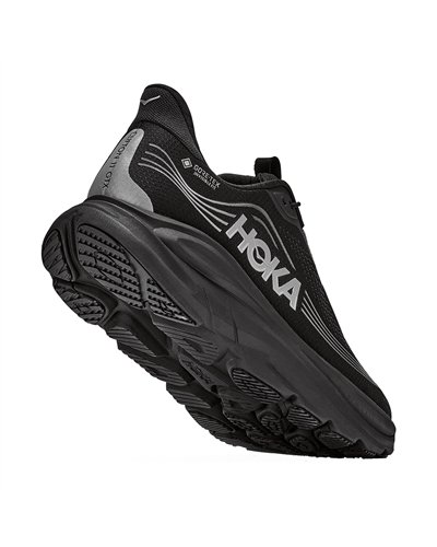 Hoka Clifton 11 GTX Gore-Tex Wide Men's Running Shoes, Black/Black