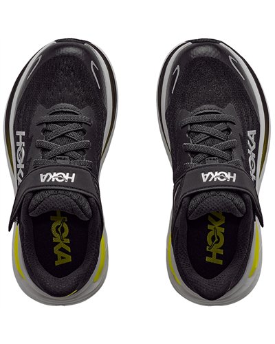 Hoka Clifton 10 Kids Running Shoes, Black/Cosmic Grey