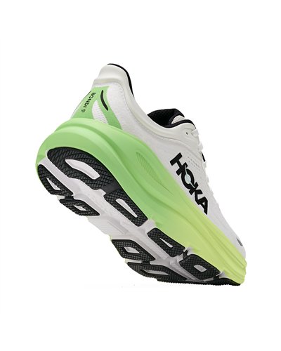 Hoka Bondi 9 Scarpe Running Donna, White/Tart Apple