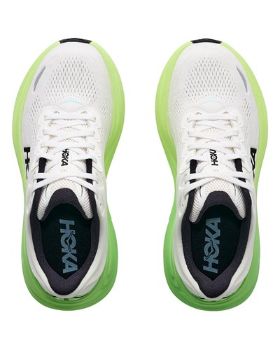 Hoka Bondi 9 Scarpe Running Donna, White/Tart Apple