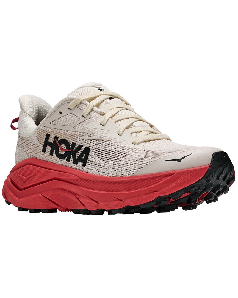 Hoka Challenger 8 Women's Trail Running Shoes, Alabaster/Burnt Red