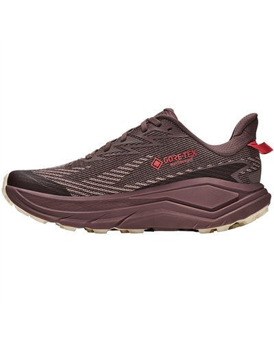 Hoka Challenger 8 GTX Gore-Tex Women's Trail Running Shoes, Smoky Quartz/Alabaster